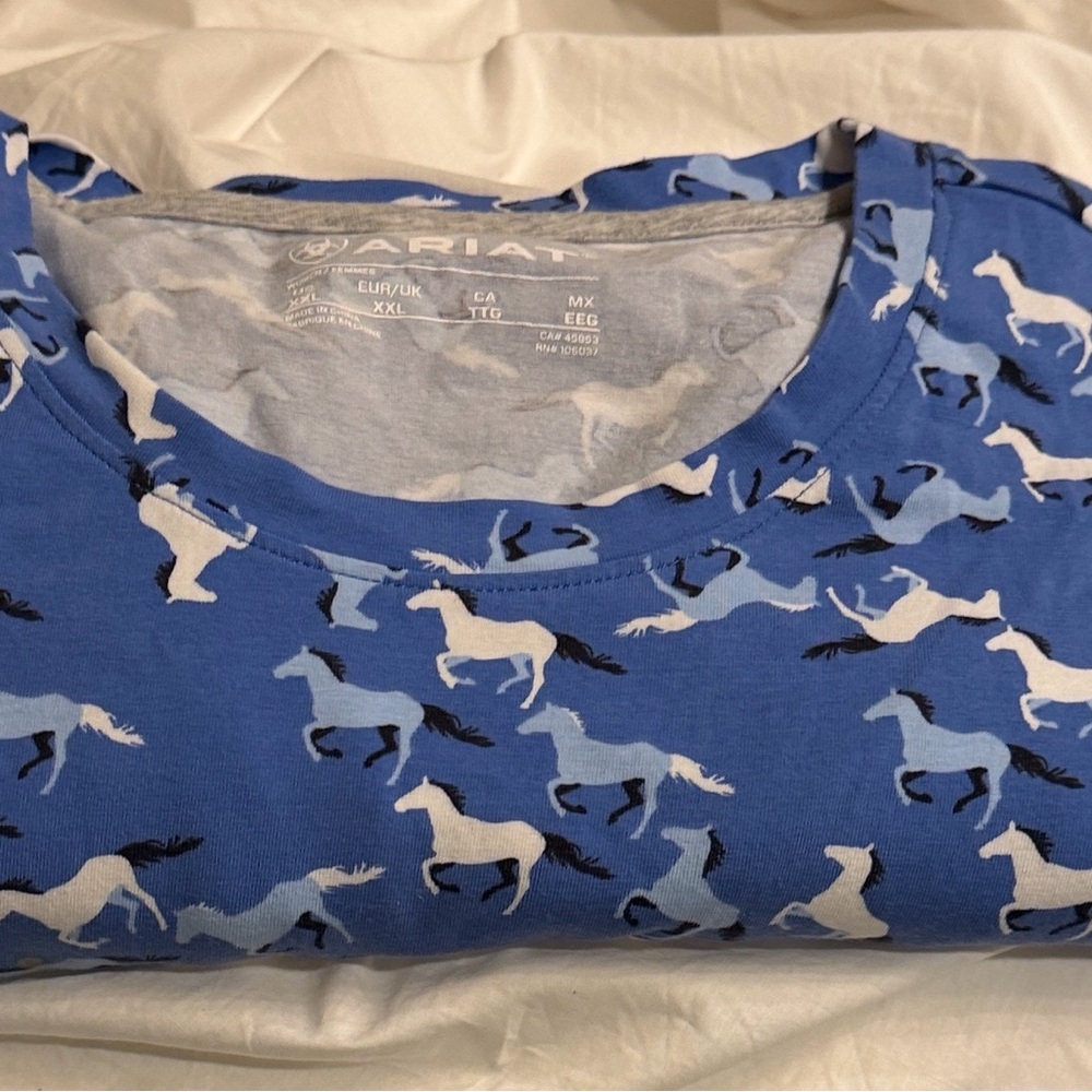 Ariat Blue Horse Print Shirt plus Size